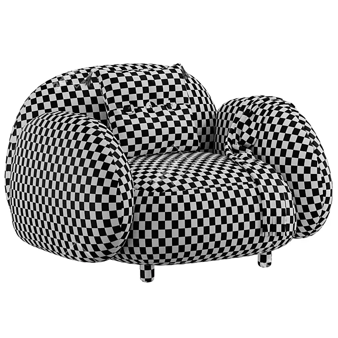 Luxurious Sundae Armchair: Detailed 3D Model 3D model image 6