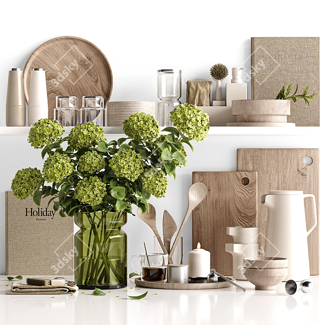 Premium Kitchen Accessory Set: 3D-ready 3D model image 1