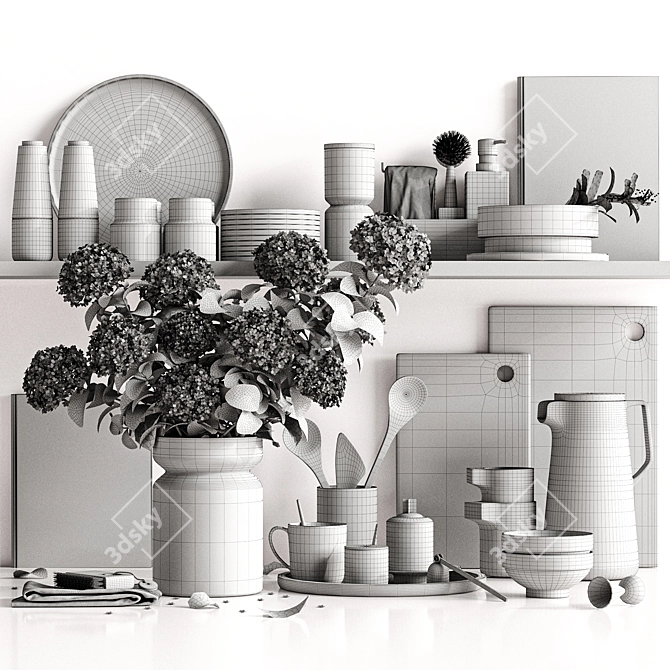 Premium Kitchen Accessory Set: 3D-ready 3D model image 5