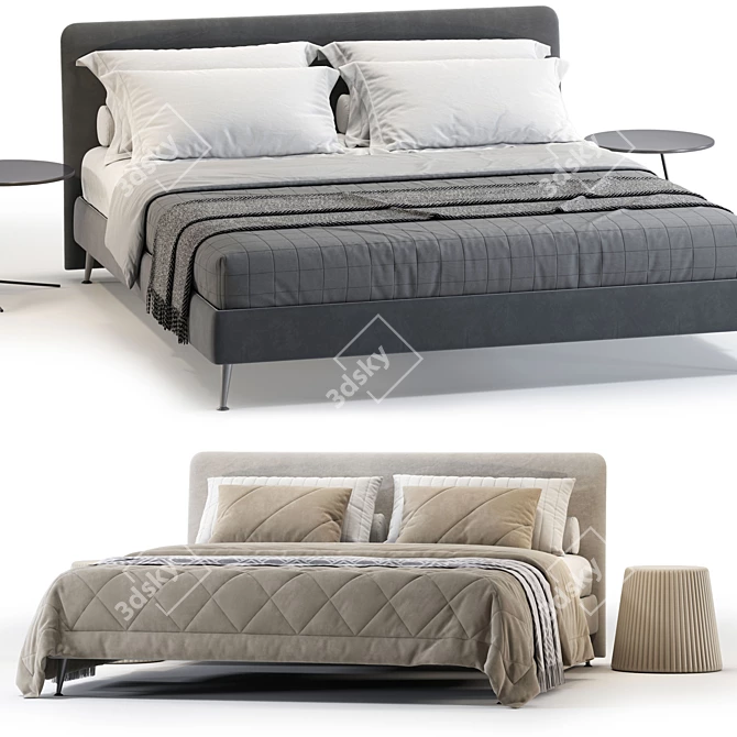  Luxe Bonaldo Tonight Bed 3D model image 2