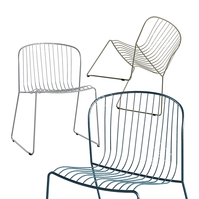 Modern Outdoor Chair & Table 3D model image 2