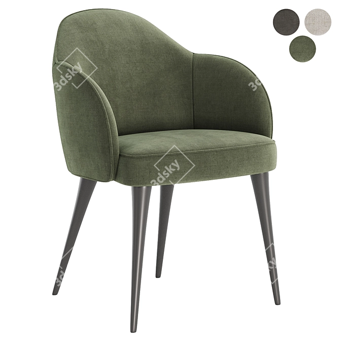 Giulia Velvet Dining Chair: Trio 3D model image 3