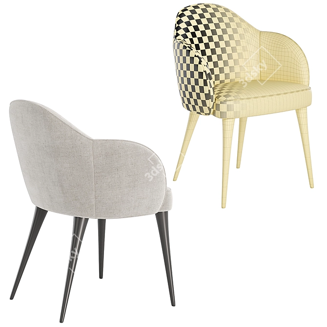 Giulia Velvet Dining Chair: Trio 3D model image 5