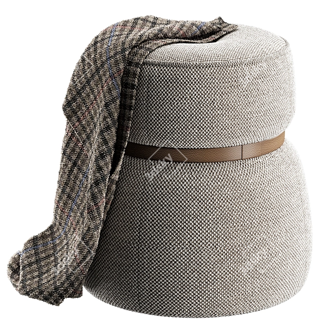 Leplì Pouf by Kensaku Oshiro 3D model image 1
