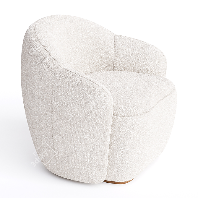 Modern Barba Armchair with Box Trick 3D model image 2