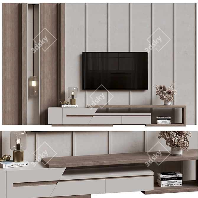 Modern TV Wall Mount Stand 3D model image 1