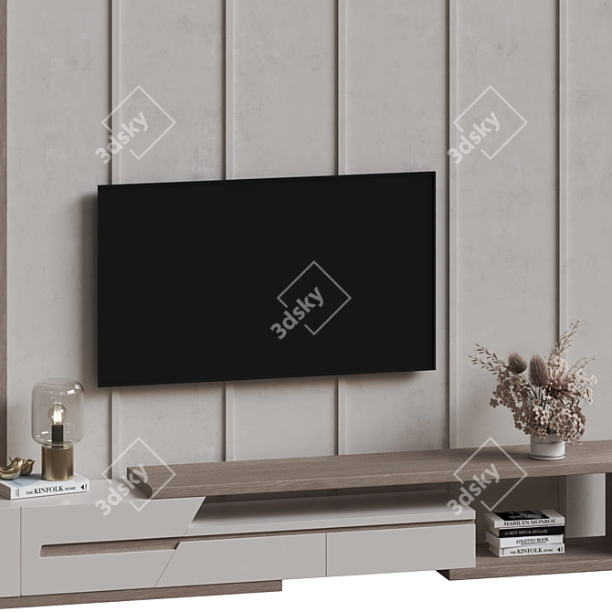 Modern TV Wall Mount Stand 3D model image 3