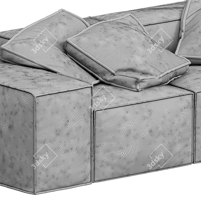 Modern Large 2-Seater Melia Sofa 3D model image 3