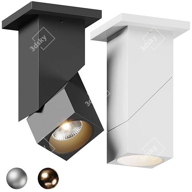 Adjustable LED Flushmount Light Fixture 3D model image 1