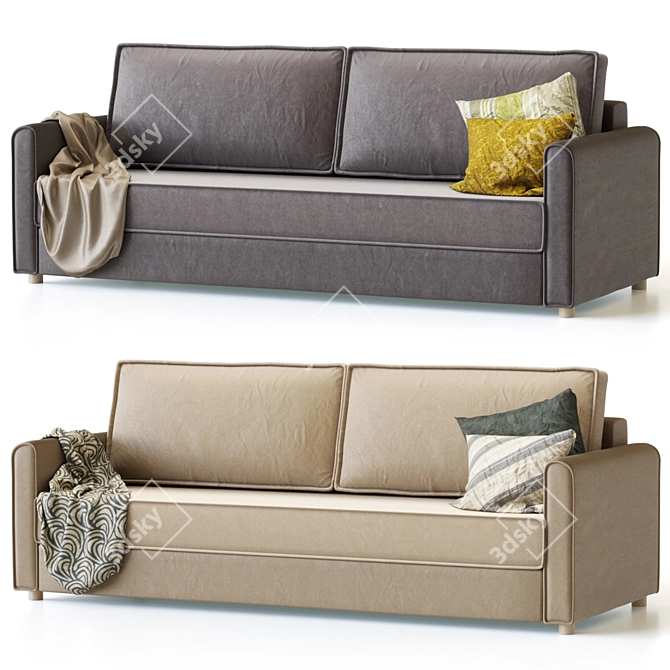 Lille Sofa Collection: Velvet Colors 3D model image 1