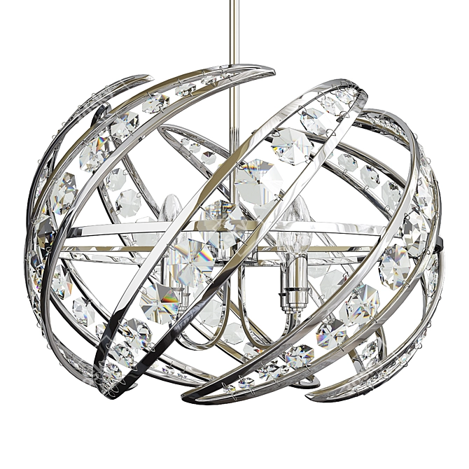 Elegant Platinum Crescent Pendant Light 3D model image 1