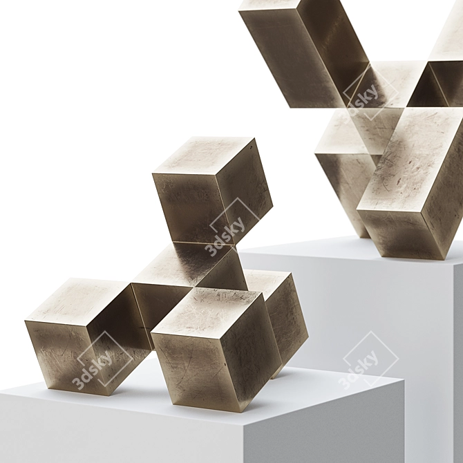 Cubed Abstract Sculpture by Siebers 3D model image 3