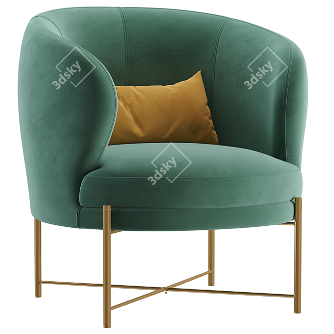 Luxury Velvet Chair 2014 Edition 3D model image 2