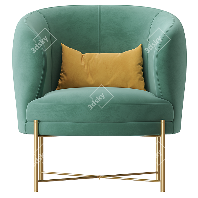 Luxury Velvet Chair 2014 Edition 3D model image 3