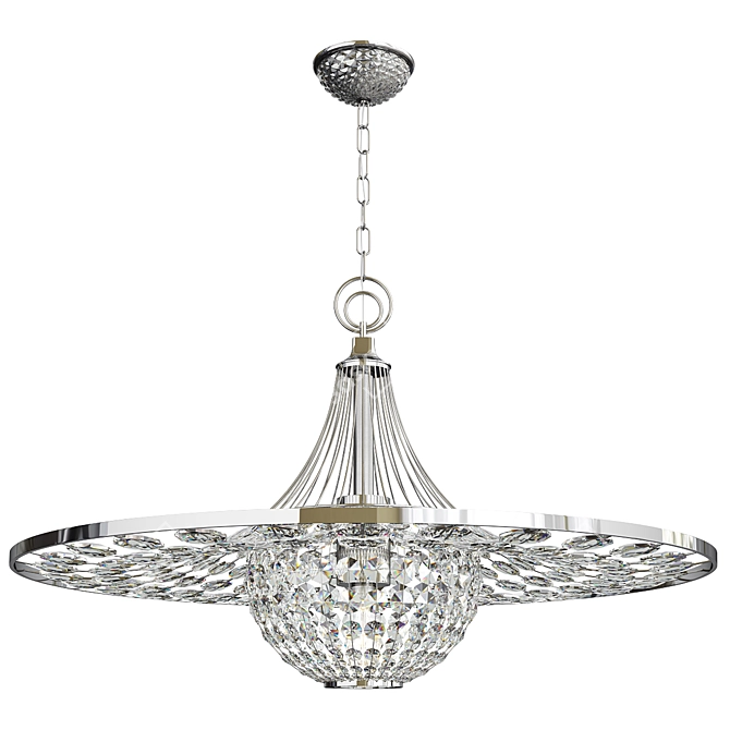 Chrome Crystal Chandelier, Elegant Design 3D model image 1