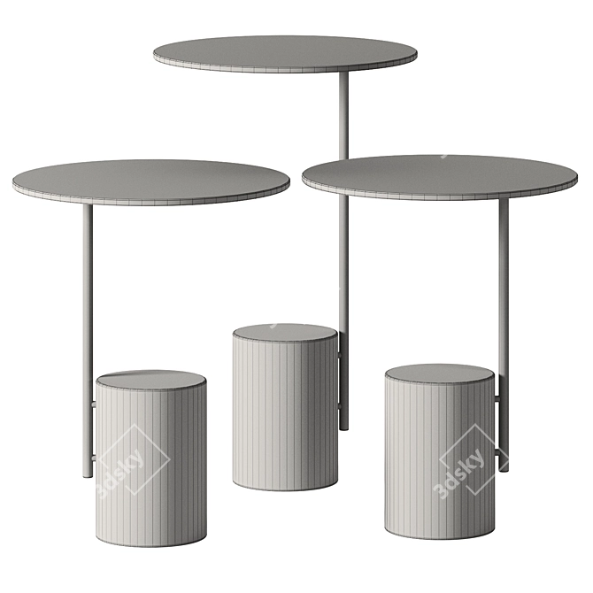 Contemporary Xaxa Stone Metal Furnishings 3D model image 3