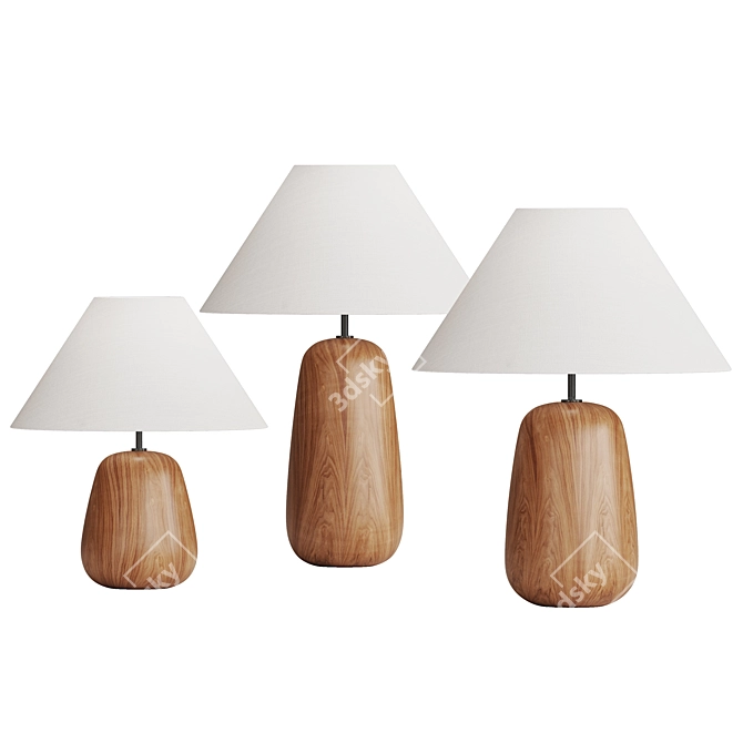 Sleek Irving Wood Table Lamp 3D model image 1