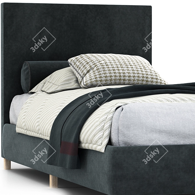 Modern Upholstered Bed Frame 3D model image 4