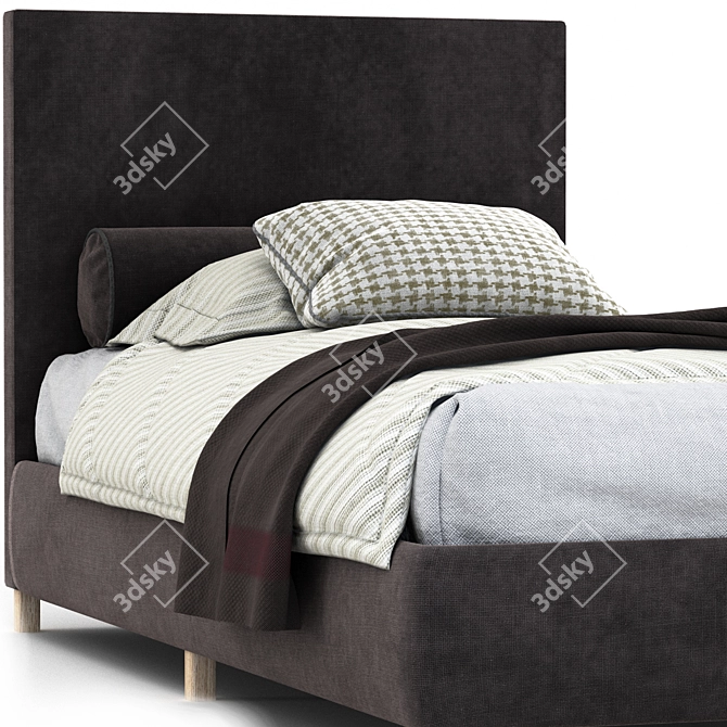 Modern Upholstered Bed Frame 3D model image 5