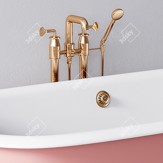 Elegant Avon Cast Iron Tub 3D model image 2