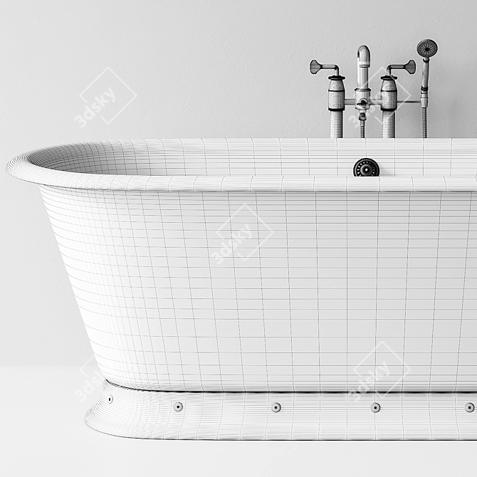 Elegant Avon Cast Iron Tub 3D model image 3