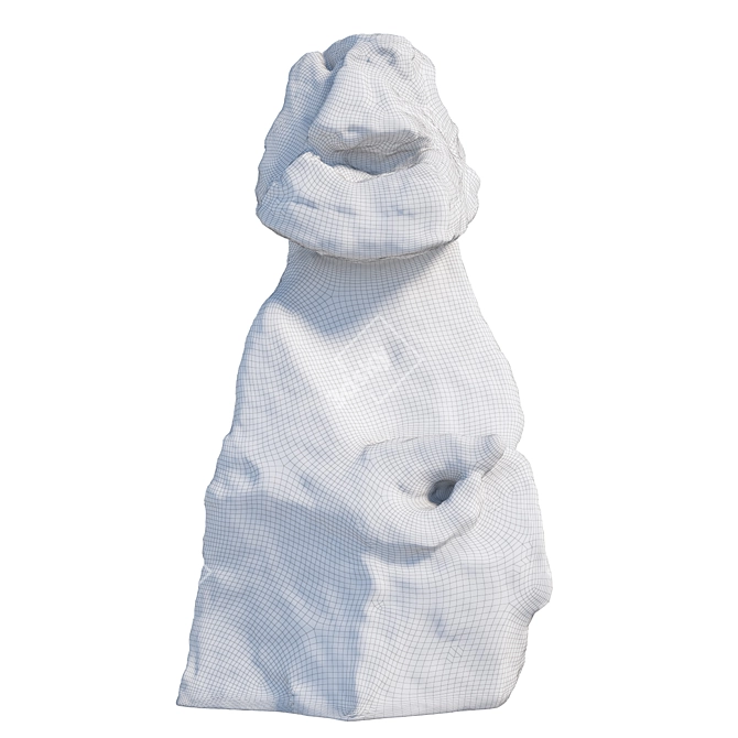 Aged Stone Sculpture for Landscaping 3D model image 4