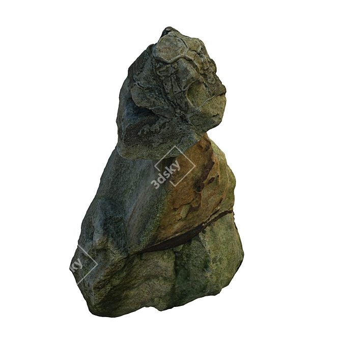 Aged Stone Sculpture for Landscaping 3D model image 6