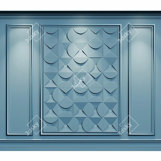 Elegant Wall Moulding Classic Design 3D model image 1