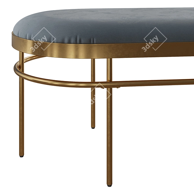 Sylva Slate Blue Oval Bench 3D model image 7