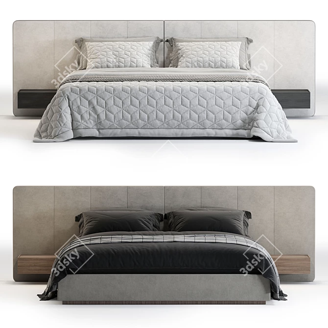 Luxury Bed 3D Model Options 3D model image 3