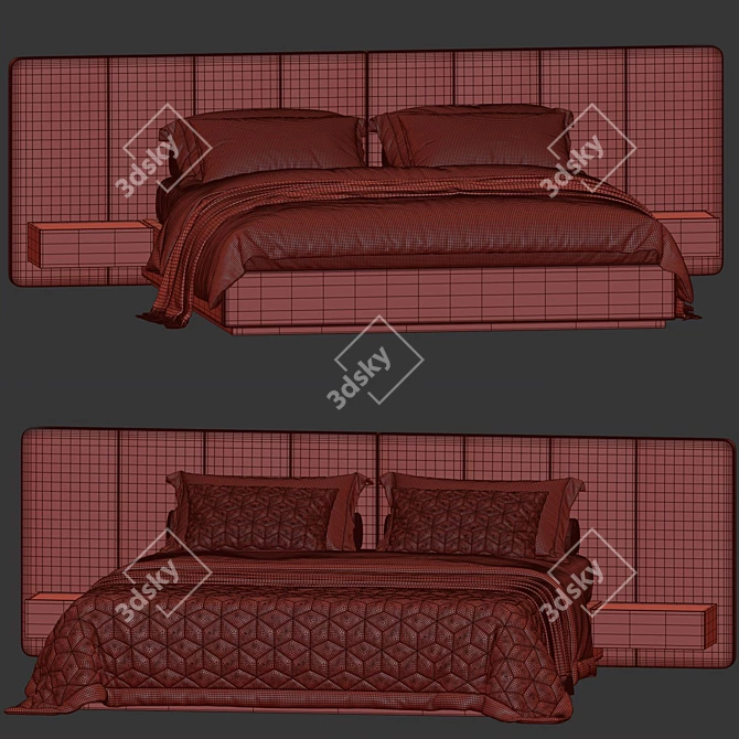 Luxury Bed 3D Model Options 3D model image 5