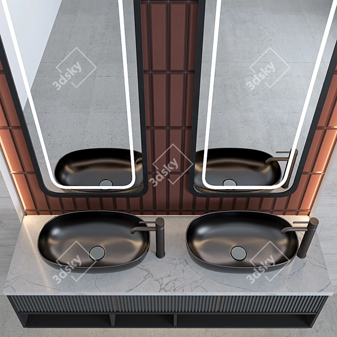 Contemporary Bathroom 3D Model 3D model image 2