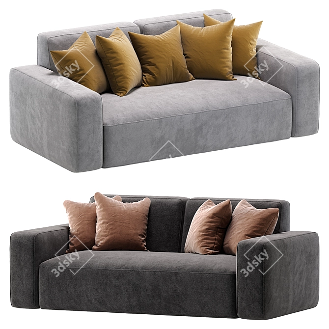 Elegant Norman Sofa 3D Model 3D model image 1