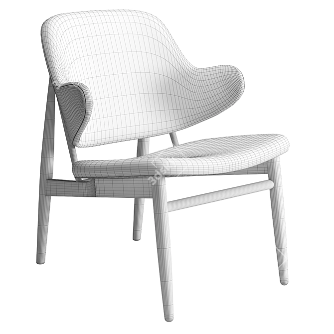 Elegant Umma Armchair with Velvet 3D model image 4