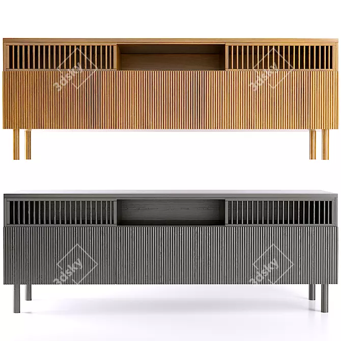 Bilbao Oak TV Stand | Contemporary 3D model image 1