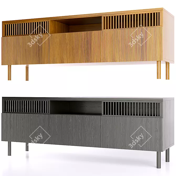 Bilbao Oak TV Stand | Contemporary 3D model image 2