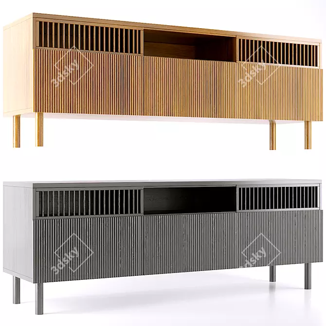 Bilbao Oak TV Stand | Contemporary 3D model image 3