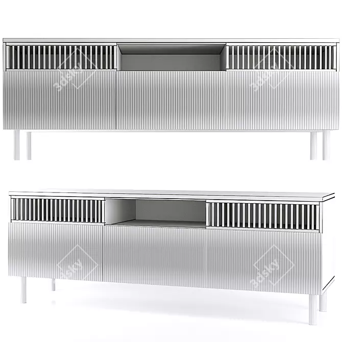 Bilbao Oak TV Stand | Contemporary 3D model image 4