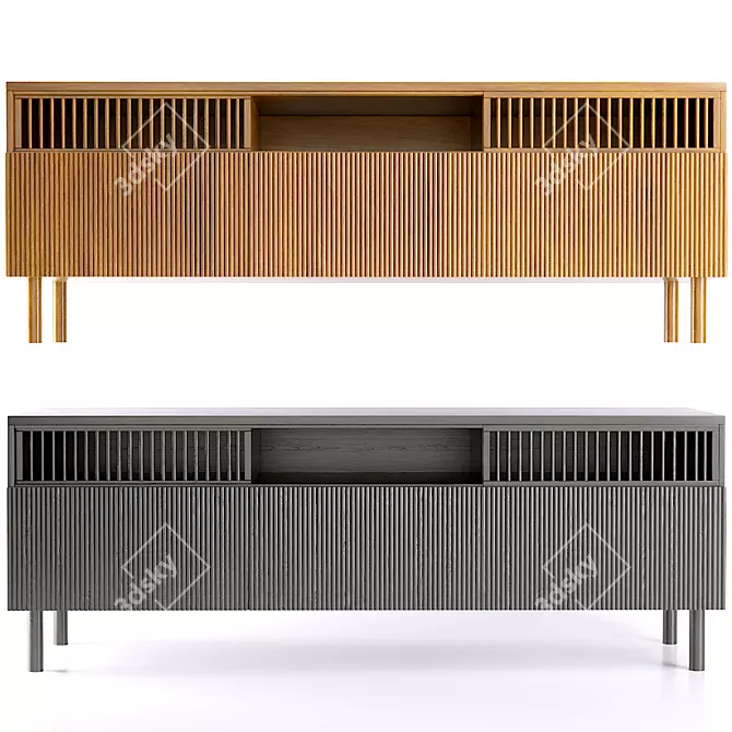 Bilbao Oak TV Stand | Contemporary 3D model image 5