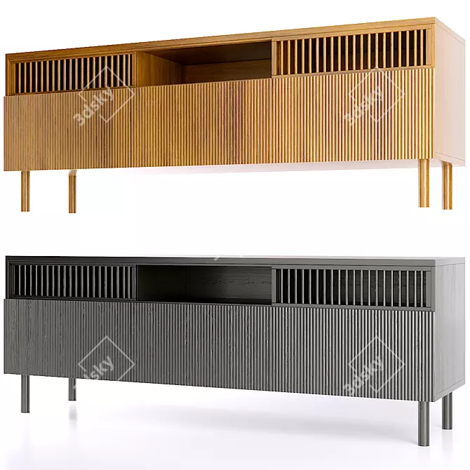 Bilbao Oak TV Stand | Contemporary 3D model image 6