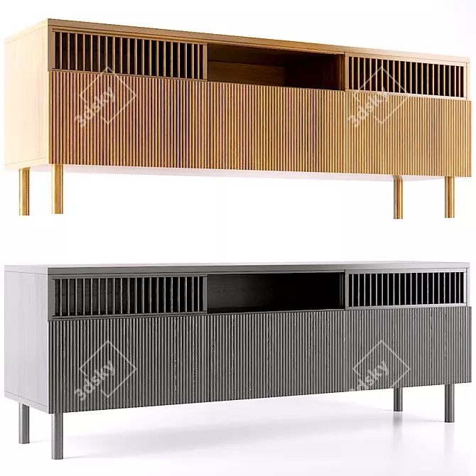 Bilbao Oak TV Stand | Contemporary 3D model image 7