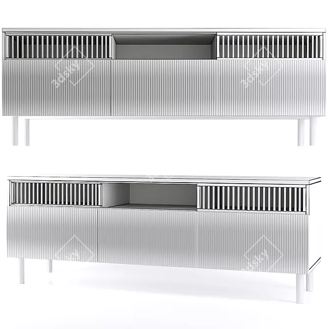 Bilbao Oak TV Stand | Contemporary 3D model image 8