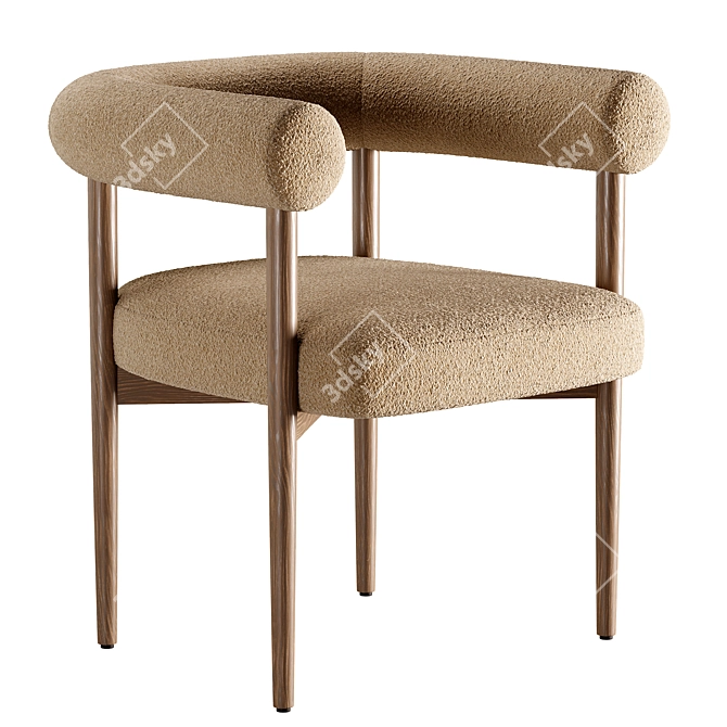 Elegant Melvina Dining Chair 3D model image 1