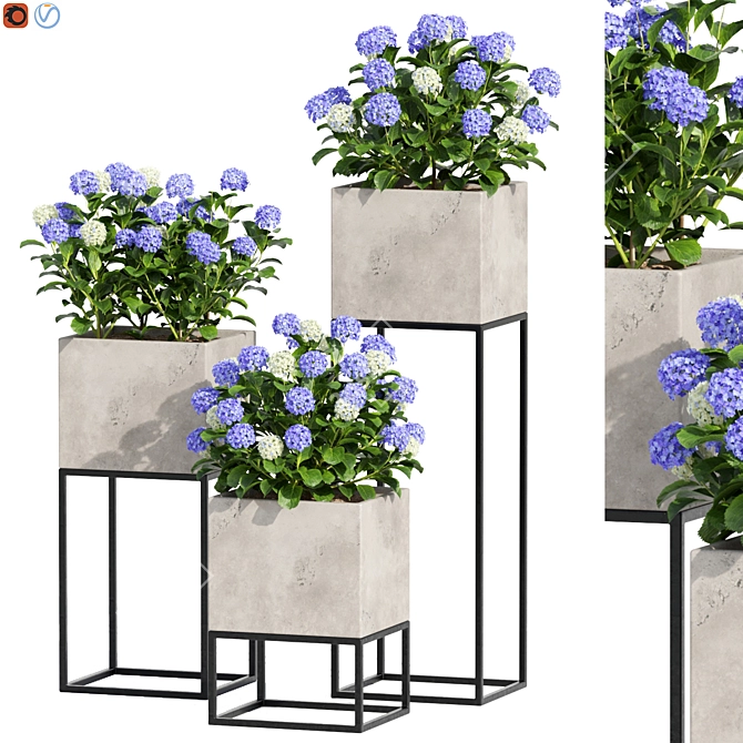 Design 3 Outdoor Plant Display 3D model image 1