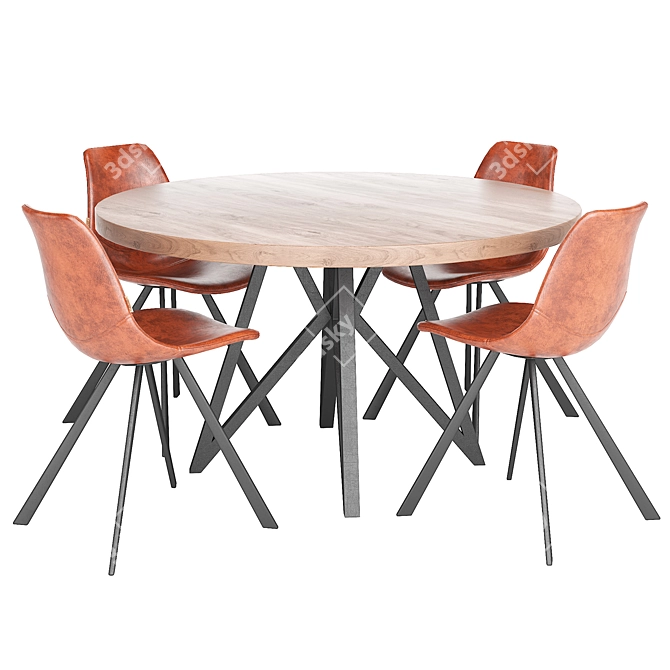 Modern Dining Table Set 3D 3D model image 1