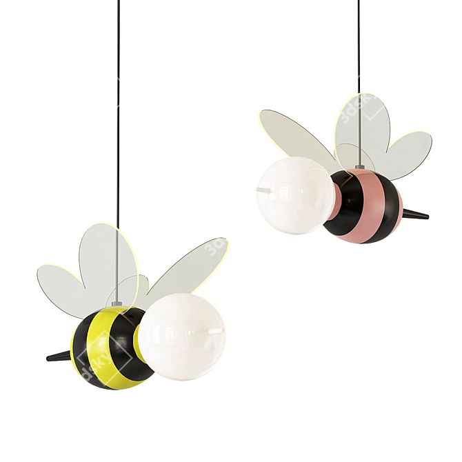 Geometric Bee Design Lamp 3D model image 1