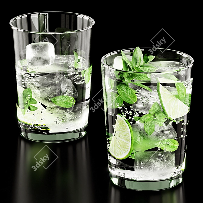 Elegant Glassware Collection 3D model image 2