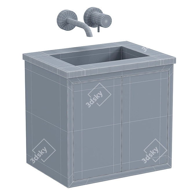 Stylish 400mm Cloakroom Vanity 3D model image 2