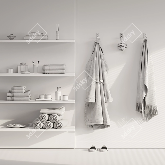 Detailed 3D Bathroom Decor Set 3D model image 2