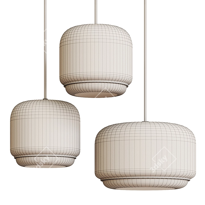Sleek Metal Glass Pendant Lights 3D model image 2